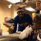 Virginia McLaurin (right, foreground) with Harlem Globetrotters (Harlem Globetrotters via Instagram)